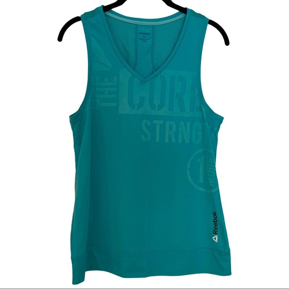 Reebok Teal V-neck Workout Tank Top Women's Size XS